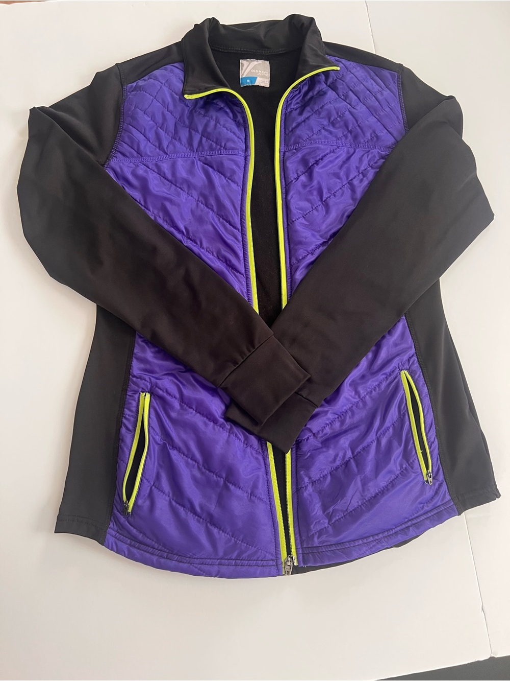 Old Navy Active Women's Hybrid Quilted Running Jacket - Size M - Purple & Black